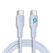 CABLU alimentare si date SPACER, pt. smartphone, USB Type-C la USB Type-C, PVC, ambalaj punga, 1.8m, alb