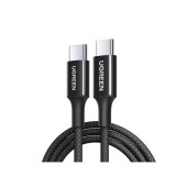 CABLU alimentare si date Ugreen, L501, Fast Charging Data Cable pt. smartphone, USB Type-C la USB Type-C 60W / 3A, braided, 2m, negru