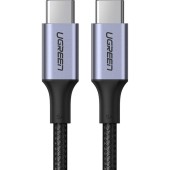 CABLU alimentare si date Ugreen, US316, Fast Charging Data Cable pt. smartphone, USB Type-C la USB Type-C 100W/5A, braided, 3m, negru - 6957303891207