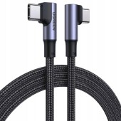 CABLU alimentare si date Ugreen, US335, Fast Charging pt. smartphone, USB Type-C la USB Type-C 100W/5A Complete Angled 90°, braided, 2m, negru - 6957303876983