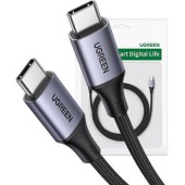CABLU alimentare si date Ugreen, US535, Fast Charging Data Cable pt. smartphone, USB Type-C la USB Type-C 240W, aluminiu braided, 1m, gri - 6941876213115