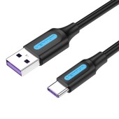 Cablu alimentare si date Vention, USB 3.0 la USB Type-C, 0.5m, 5 Gbps, 3A, PVC, negru,  -6922794749351