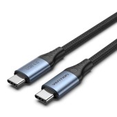 Cablu alimentare si date Vention, USB Type-C la USB Type-C, 1m, 40 Gbps, 5A, TPE + braided, negru,  -6922794769069