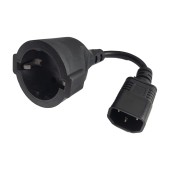 CABLU alimentare Spacer adaptor intrare C14 la iesire Schuko, 10A,0.15m lungime, negru
