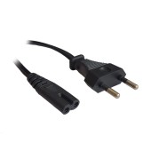 CABLU alimentare Spacer casetofon, 1.8m, intrare Euro plug, iesire C7, 10A, negru