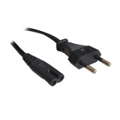 CABLU alimentare Spacer casetofon, 1.8m, intrare Euro plug, iesire C7, 6A, negru