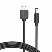 Cablu alimentare Vention, USB 2.0 la DC 5.5mm, 0.5m, 5V, 3A, PVC, negru,  -6922794757660