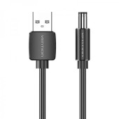 Cablu alimentare Vention, USB 2.0 la DC 5.5mm, 1.5m, 5V, 3A, PVC, negru  -6922794757684
