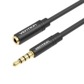 Cablu audio prelungitor Vention, Jack 3.5mm la Jack 3.5mm, 1m, negru