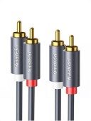 CABLU audio Ugreen, AV104 2 x RCA la 2 x RCA, 3m, conectori auriti, negru - 6957303815197