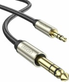 CABLU audio Ugreen, AV127 TRS jack 3.5 mm la jack 6.35 mm, lungime 2m, gri - 6957303816286