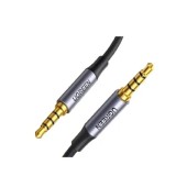 CABLU audio Ugreen, AV183 stereo 4-pini, conectori auriti, 1m, braided, negru - 6957303816484