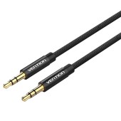 Cablu audio Vention, Jack 3.5mm la Jack 3.5mm, 1m, conectori auriti, negru