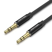 Cablu audio Vention, Jack 3.5mm la Jack 3.5mm, 1m, conectori auriti, negru