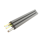 Cablu fibra optica 2 fibre flat drop SM, 600N, cu sufa, intarziere la flacara, protectie apa, LSZH, int/ext - SAMM 002F-U-HT-1x2-A2
