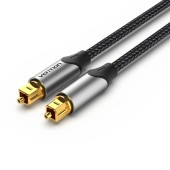 Cablu optic audio Vention, S/PDIF la S/PDIF, 5.1 canale, 1.5m, conectori auriti, gri