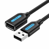 Cablu prelungitor USB Vention, USB 2.0 la USB 2.0, 3m, 480 Mbps, PVC, negru,  - 6922794748521