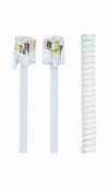 CABLU TELEFONIC GEMBIRD 4P4C,  2m, RJ10, white, spiralat