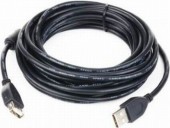 CABLU USB GEMBIRD prelungitor, USB 2.0 la USB 2.0, 3m, premium, conectori auriti, negru