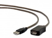 CABLU USB GEMBIRD prelungitor, USB 2.0 la USB 2.0, 5m, activ, black