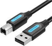 Cablu USB imprimanta Vention, 0.5m, USB-A 2.0 la USB-B 2.0, PVC, negru,  -6922794748545