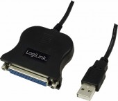 CABLU USB LOGILINK adaptor, USB 2.0 la Paralel, 1.5m, conecteaza port USB cu imprimanta cu port paralel, negru