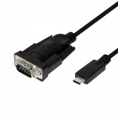 CABLU USB LOGILINK adaptor, USB 2.0 Type-C la Serial DB9M, 1.2m, negru