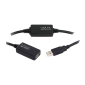 CABLU USB LOGILINK prelungitor, USB 2.0 la USB 2.0, 20m, activ, negru