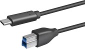 CABLU USB LOGILINK pt. imprimanta, USB 3.2 Gen1  Type-C la USB 2.0 Type-B, 1m, 2 x ecranare, conectori auriti, negru