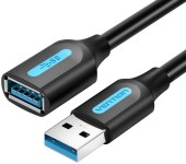 Cablu USB prelungitor Vention, USB 3.0 A la USB 3.0 A, 5m, PVC, negru,  -6922794779938