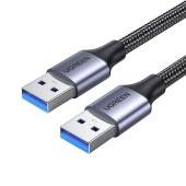 CABLU USB Ugreen US373, USB 3.0 la USB 3.0, lungime 2m, brodat, negru - 6957303887910