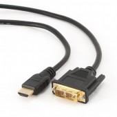 CABLU video GEMBIRD, adaptor HDMI la DVI-D SL, 0.5m, conectori auriti, negru