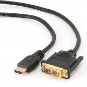 CABLU video GEMBIRD, adaptor HDMI la DVI-D SL, 1.8m, conectori auriti, negru