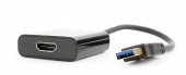 CABLU video GEMBIRD, adaptor USB 3.0 la HDMI, 15cm, rezolutie maxima Full HD la 60Hz, negru
