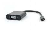 CABLU video GEMBIRD, adaptor USB 3.1 Type-C la VGA, 15cm, rezolutie maxima Full HD la 60Hz, negru