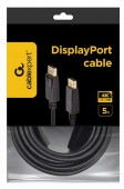 CABLU video GEMBIRD, DisplayPort la DisplayPort, 5m, DD 1.2, rezolutie maxima 4K la 60 Hz, negru