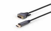 CABLU video GEMBIRD, DisplayPort la DVI-D DL, 1.8m, rezolutie maxima 4K la 30 Hz,  negru