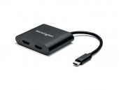 CABLU video KENSINGTON, adaptor USB 3.1 Type-C la dual HDMI 1.4, 11cm, rezolutie maxima 4K UHD la 30 Hz, negru