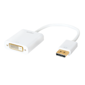 CABLU video LOGILINK, adaptor DisplayPort 1.1 la DVI-D DL, 0.15m, conectori auriti, rezolutie maxima Full HD la 60 Hz, plastic, dublu ecranaj, alb