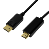 CABLU video LOGILINK, adaptor DisplayPort 1.2 la HDMI, 3m, rezolutie maxima 4K UHD la 30 Hz, conectori auriti, plastic, dublu ecranaj, negru