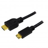 CABLU video LOGILINK, adaptor HDMI la Mini-HDMI, 1.5m, conectori auriti, rezolutie maxima 4K DCI la 60 Hz, negru
