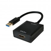 CABLU video LOGILINK, adaptor USB 3.0 la HDMI, 10cm, rezolutie maxima Full HD la 60 Hz, negru