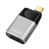 CABLU video LOGILINK, adaptor USB 3.1 Type-C la HDMI + USB-C rezolutie maxima 4K UHD la 60 Hz, conectori auriti, aluminiu, ecranaj, negru-gri