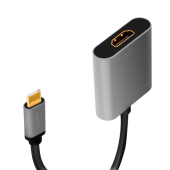 CABLU video LOGILINK, adaptor USB 3.1 Type-C la HDMI, 1.8m, rezolutie maxima 4K UHD la 60 Hz, conectori auriti, aluminiu, dublu ecranaj, negru-gri