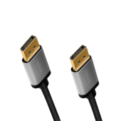 CABLU video LOGILINK, DisplayPort la DisplayPort 1.2, 1m, conectori auriti, rezolutie maxima 4K la 60 Hz, aluminiu, triplu ecranaj, negru-gri