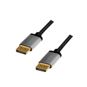CABLU video LOGILINK, DisplayPort la DisplayPort 1.2, 5m, conectori auriti, rezolutie maxima 4K la 60 Hz, aluminiu, triplu ecranaj, negru-gri