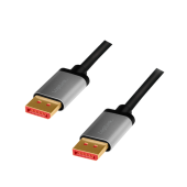 CABLU video LOGILINK, DisplayPort la DisplayPort 1.4, 1m, conectori auriti, rezolutie maxima 8K la 60 Hz, aluminiu, triplu ecranaj, negru-gri