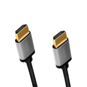 CABLU video LOGILINK, HDMI la HDMI 2.0, 1m, conectori auriti, rezolutie maxima 4K la 60 Hz, aluminiu, triplu ecranaj, negru-gri