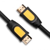 CABLU video Ugreen, HD101 HDMI la HDMI, rezolutie maxima 4K UHD la 60 Hz, round cable, conectori auriti, 1.5m, galben + negru - 6957303811281