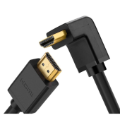 CABLU video Ugreen, HD103 HDMI la HDMI 4K la 30Hz, unghi 90 grade la un cap, lungime 1m, conectori auriti, negru - 6957303811724